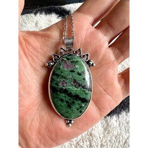 925 Love + Abundance Ruby Zoisite Pendant Necklace